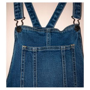 Long Blue Jean Overalls.